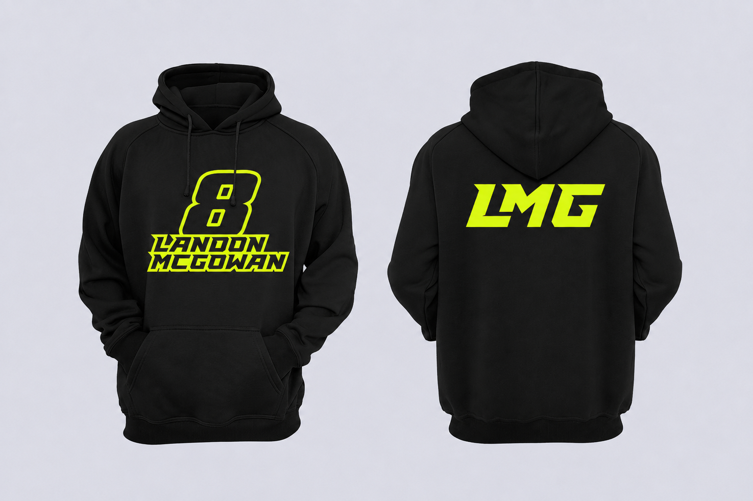 Pit Crew Hoodie — front and back